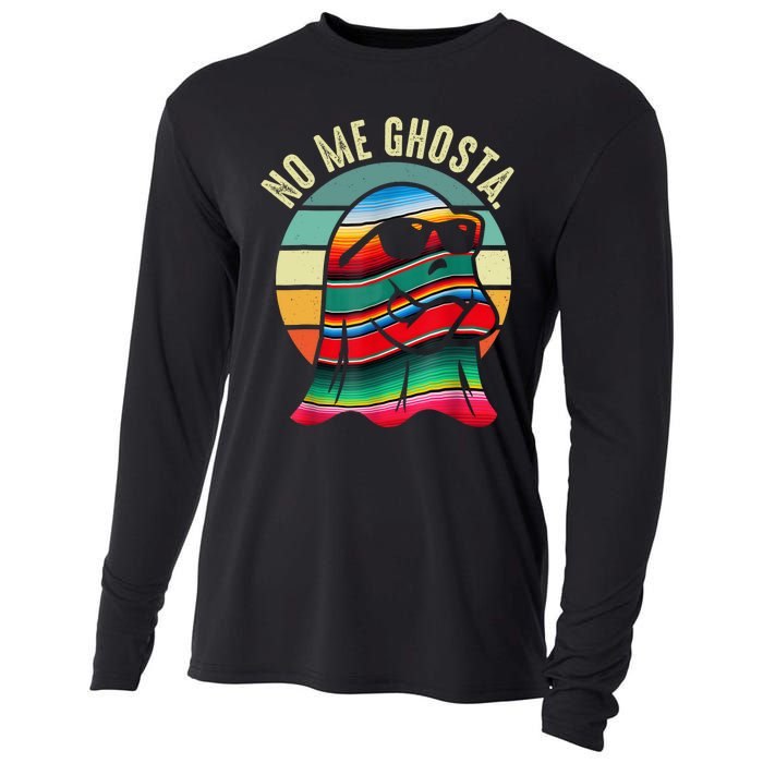 No Me Ghosta Funny Mexican Halloween Cute Ghost Vintage Cooling Performance Long Sleeve Crew