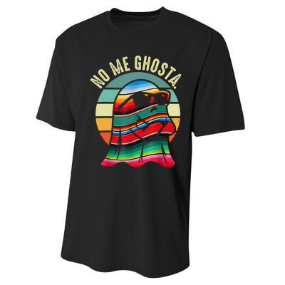 No Me Ghosta Funny Mexican Halloween Cute Ghost Vintage Performance Sprint T-Shirt