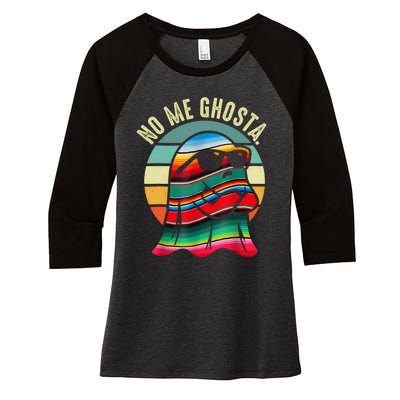 No Me Ghosta Funny Mexican Halloween Cute Ghost Vintage Women's Tri-Blend 3/4-Sleeve Raglan Shirt