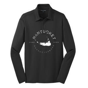 Nantucket Massachusetts Graphic Silk Touch Performance Long Sleeve Polo