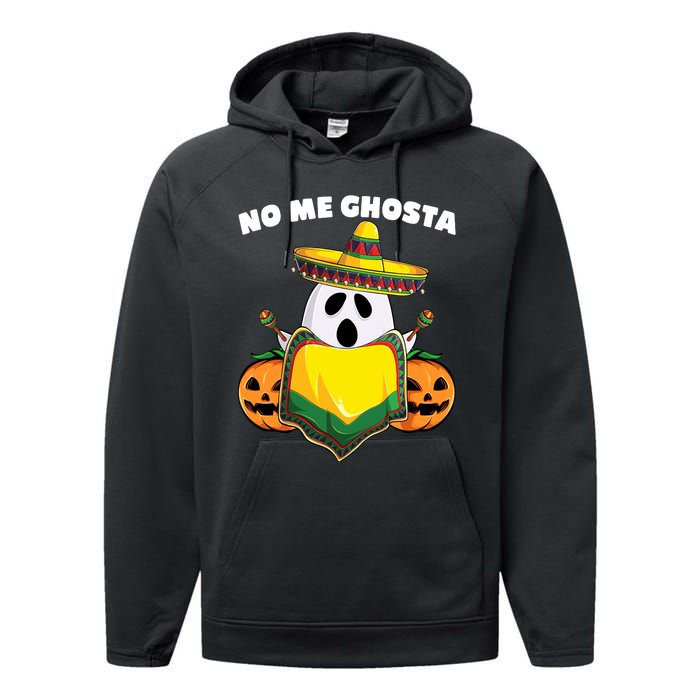 No Me Ghosta Gusta Funny Mexican Halloween Performance Fleece Hoodie