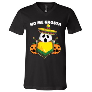 No Me Ghosta Gusta Funny Mexican Halloween V-Neck T-Shirt