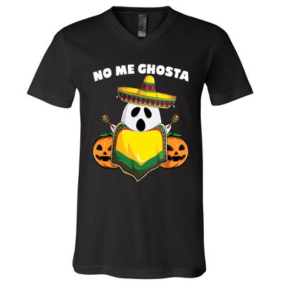 No Me Ghosta Gusta Funny Mexican Halloween V-Neck T-Shirt