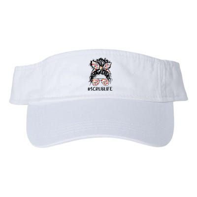 Nursing Messy Hair Woman Bun Stethoscope Scrub Life Nurse Visor