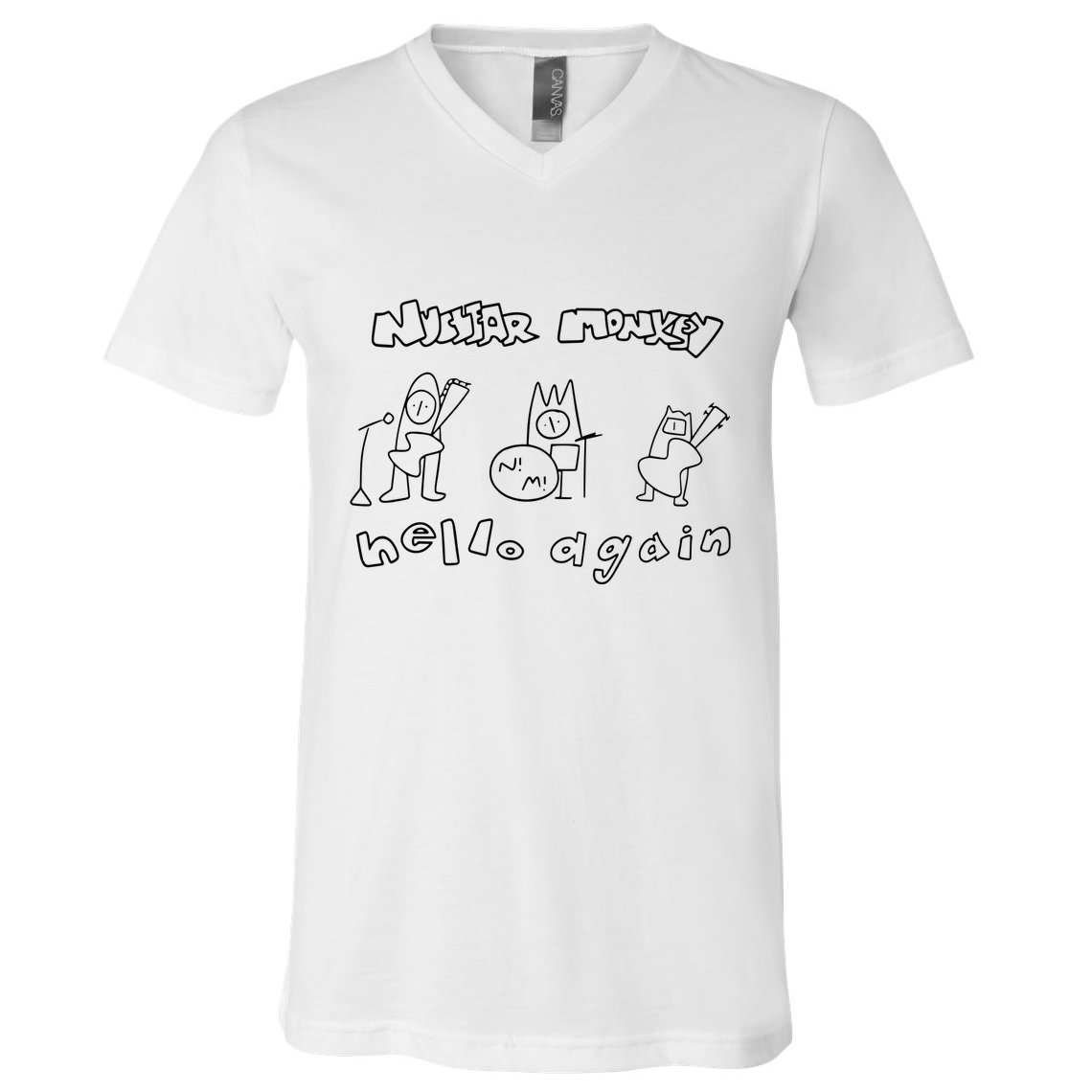 Nuclear Monkey Hello Again V-Neck T-Shirt