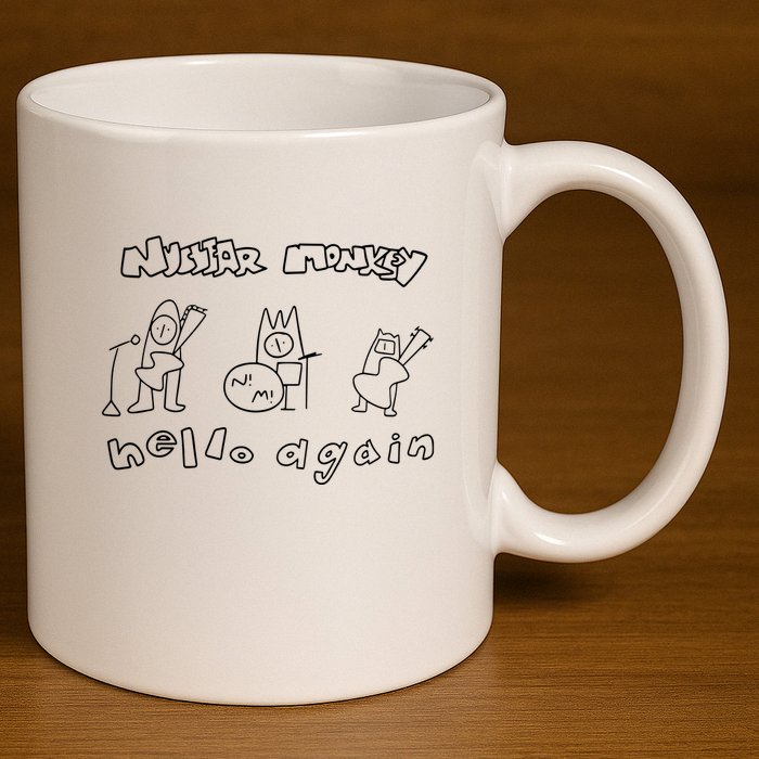 Nuclear Monkey Hello Again 11oz C Handle Ceramic Mug