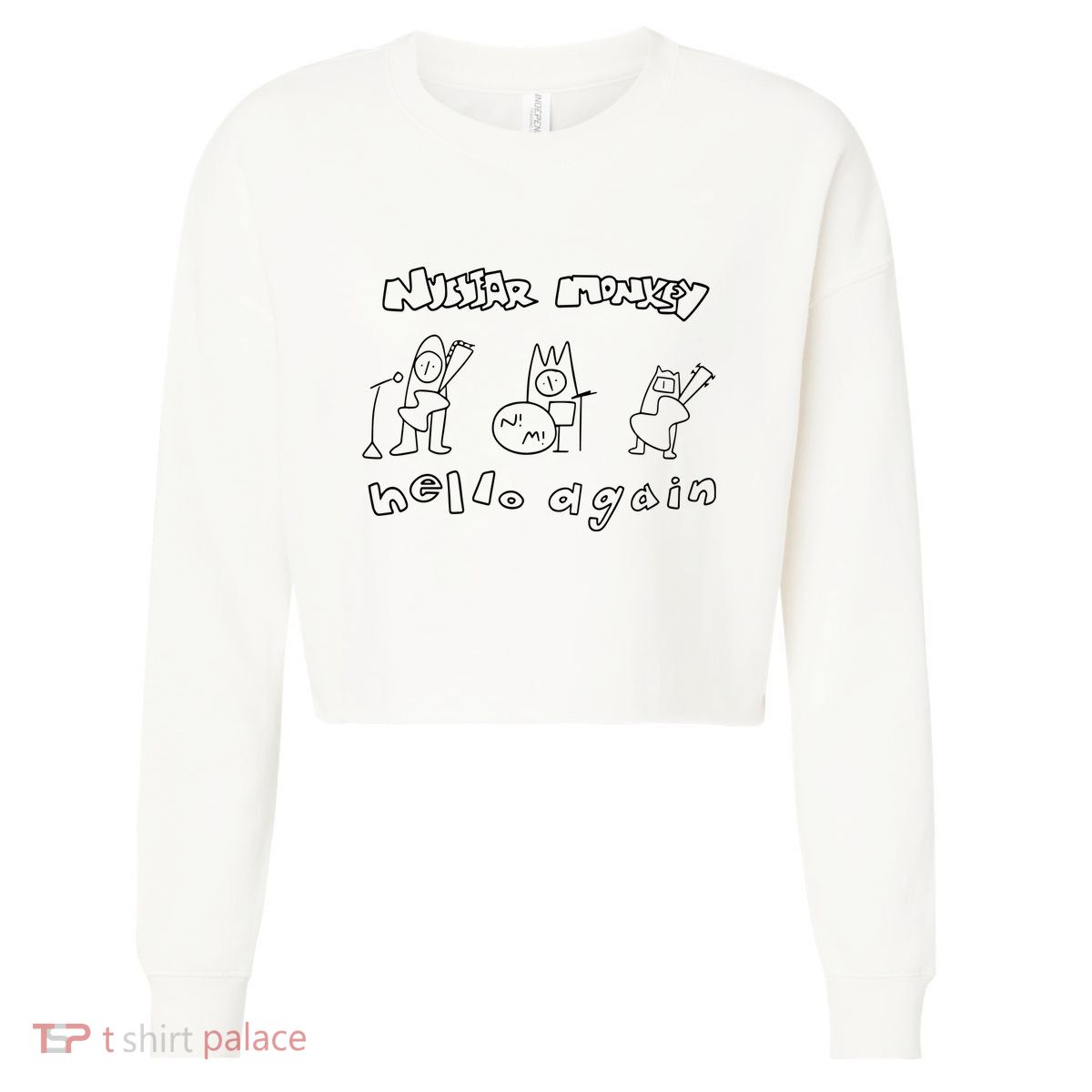 Nuclear Monkey Hello Again Cropped Pullover Crew