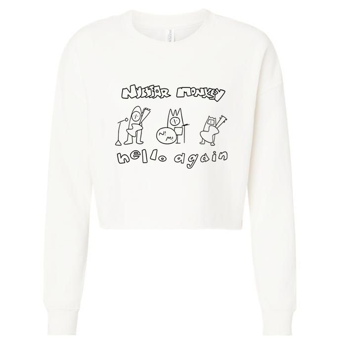 Nuclear Monkey Hello Again Cropped Pullover Crew