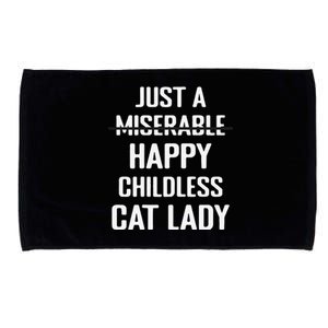 Not Miserable Happy Childless Cat Lady Mom Pet Owner Microfiber Hand Towel