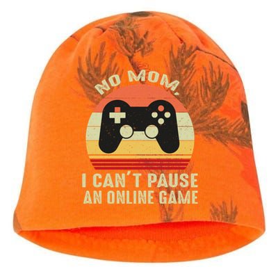 No Mom I Cant Pause An Online Game Retro Video Gamer Great Gift Kati - Camo Knit Beanie