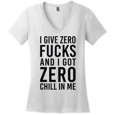 Nicki Minaj I Give Zero Fuck And I Got Zero Chill In Me Women's V-Neck T-Shirt