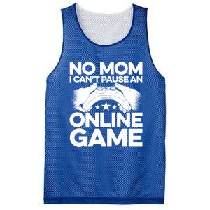 No Mom I Cant Pause An Online Game Video Gamer Geek Pc Nerd Gift Mesh Reversible Basketball Jersey Tank