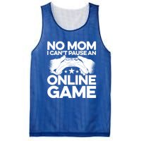 No Mom I Cant Pause An Online Game Video Gamer Geek Pc Nerd Gift Mesh Reversible Basketball Jersey Tank