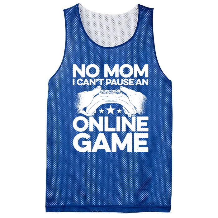 No Mom I Cant Pause An Online Game Video Gamer Geek Pc Nerd Gift Mesh Reversible Basketball Jersey Tank