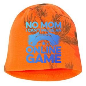 No Mom I Cant Pause An Online Game Video Gamer Geek Pc Nerd Gift Kati - Camo Knit Beanie