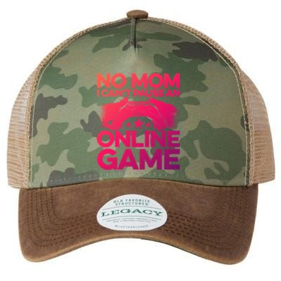 No Mom I Cant Pause An Online Game Video Gamer Geek Pc Nerd Gift Legacy Tie Dye Trucker Hat