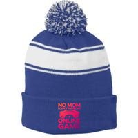 No Mom I Cant Pause An Online Game Video Gamer Geek Pc Nerd Gift Stripe Pom Pom Beanie