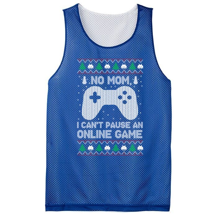 No Mom I Cant Pause An Online Game Xmas Gaming Gamer Great Gift Mesh Reversible Basketball Jersey Tank