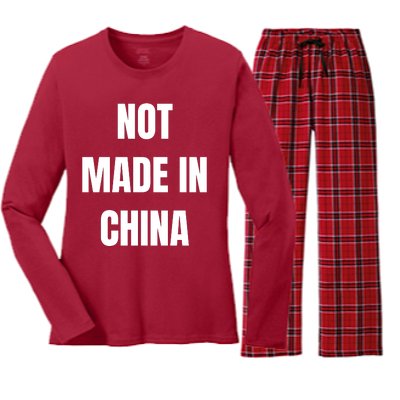 NOT MADE IN CHINA Women's Long Sleeve Flannel Pajama Set 