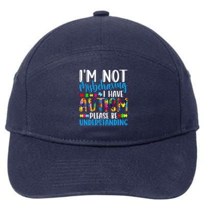 Not Misbehaving I Have Autism Awareness Autistic 7-Panel Snapback Hat