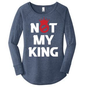 Not My King | King Charles Coronation Women's Perfect Tri Tunic Long Sleeve Shirt