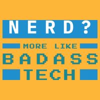 Nerd More Like Badass Tech Pom Pom 12in Knit Beanie