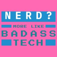 Nerd More Like Badass Tech Stripe Pom Pom Beanie