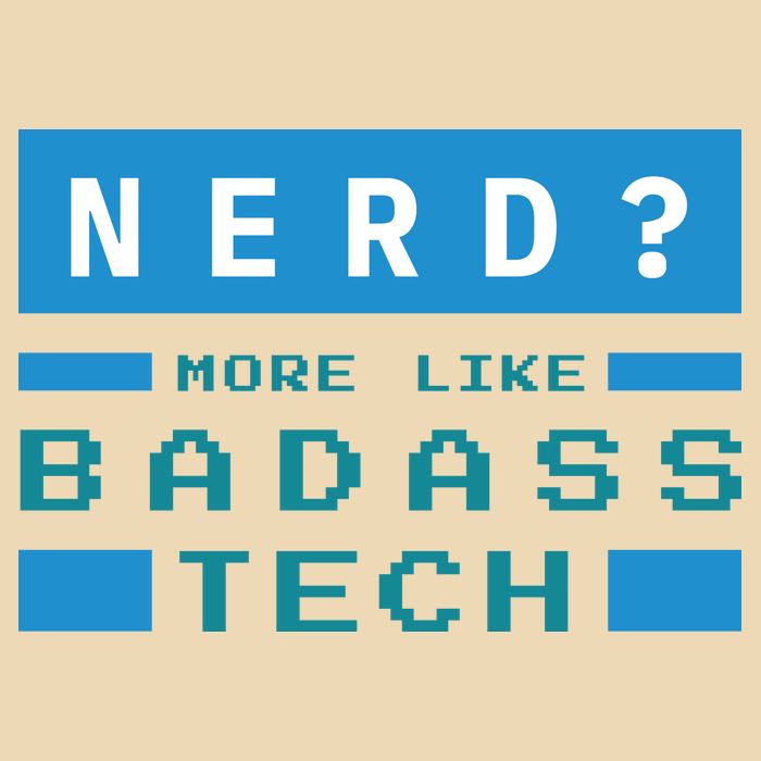 Nerd More Like Badass Tech Drawstring Bag