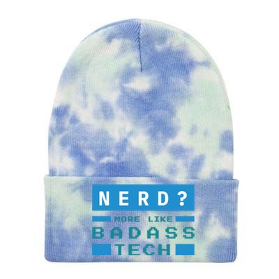 Nerd More Like Badass Tech Tie Dye 12in Knit Beanie