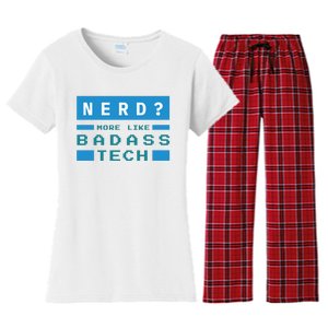 Nerd More Like Badass Tech Women's Flannel Pajama Set