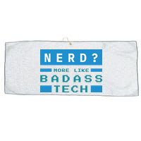 Nerd More Like Badass Tech Large Microfiber Waffle Golf Towel