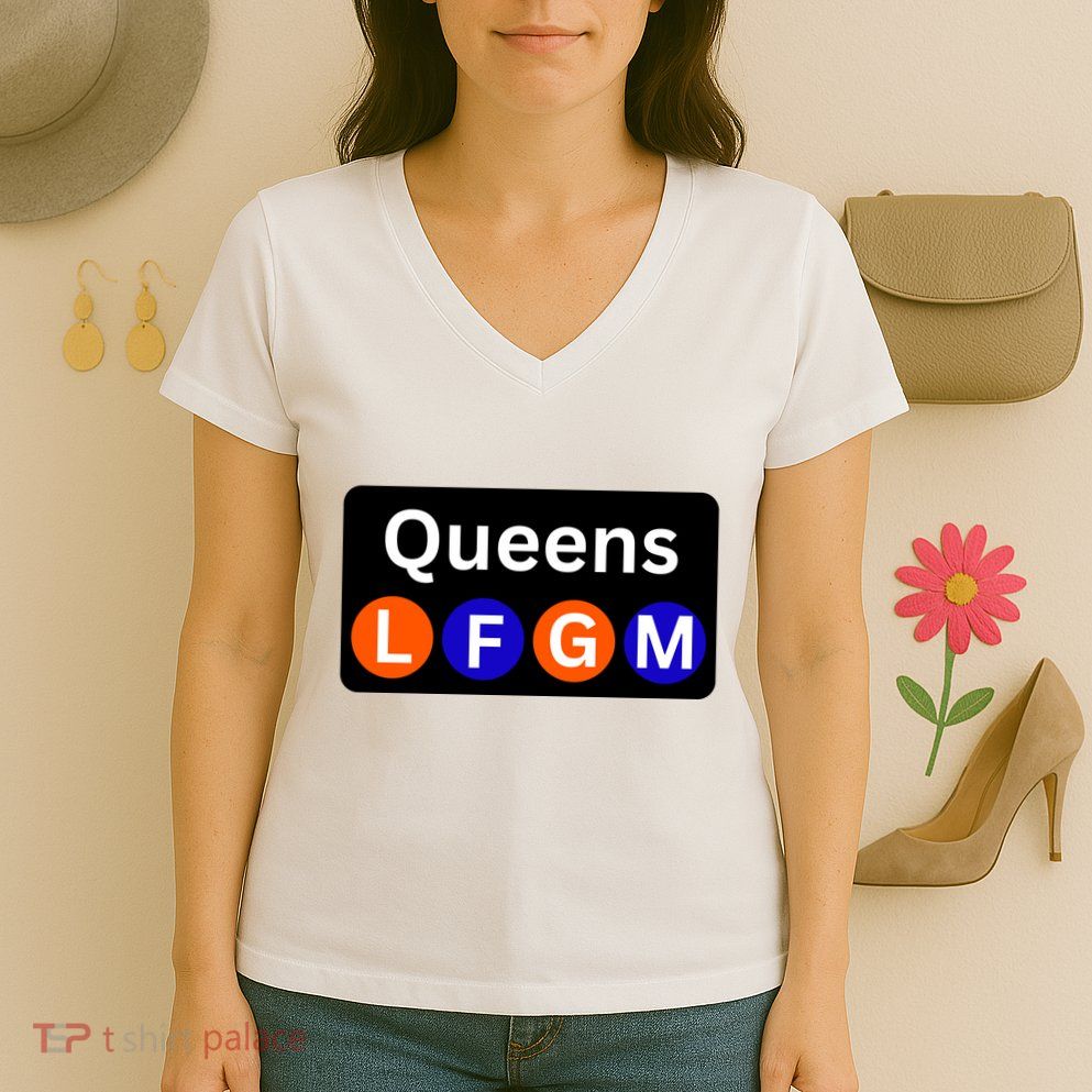 Ny Mets Lfgm Queens Women's V-Neck T-Shirt