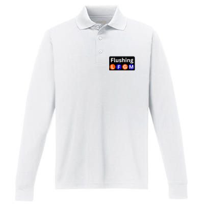 Ny Mets Lfgm Flushing Performance Long Sleeve Polo