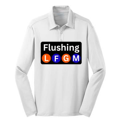 Ny Mets Lfgm Flushing Silk Touch Performance Long Sleeve Polo