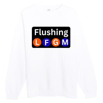 Ny Mets Lfgm Flushing Premium Crewneck Sweatshirt