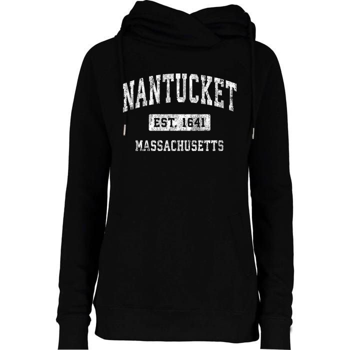 Nantucket Massachusetts Ma Vintage Established Sports Design Womens Funnel Neck Pullover Hood