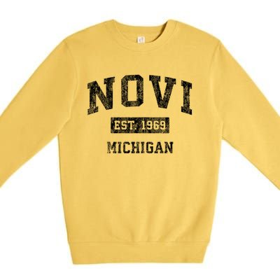 Novi Michigan Mi Vintage Sports Premium Crewneck Sweatshirt