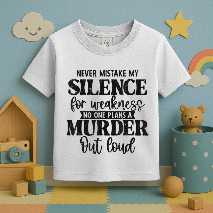 Never Mistake My Silence For Weakness No One Plans A Murder Toddler T-Shirt