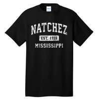 Natchez Mississippi Ms Vintage Established Sports Tall T-Shirt