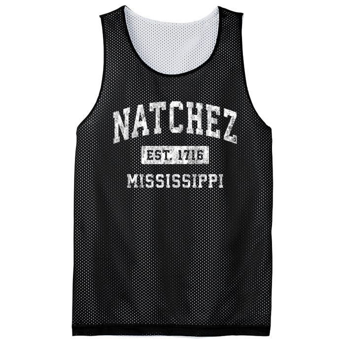 Natchez Mississippi Ms Vintage Established Sports Mesh Reversible Basketball Jersey Tank