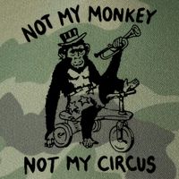 Not My Monkey Not My Circus Funny Cycling Monkey Trumpet Legacy Tie Dye Trucker Hat