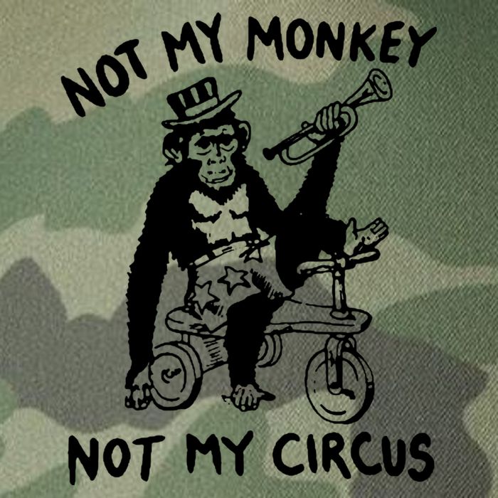 Not My Monkey Not My Circus Funny Cycling Monkey Trumpet Legacy Tie Dye Trucker Hat