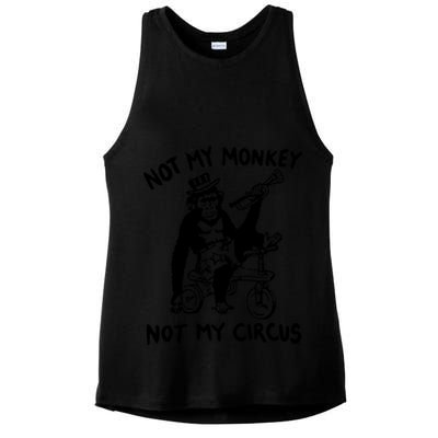 Not My Monkey Not My Circus Funny Cycling Monkey Trumpet Ladies PosiCharge Tri-Blend Wicking Tank