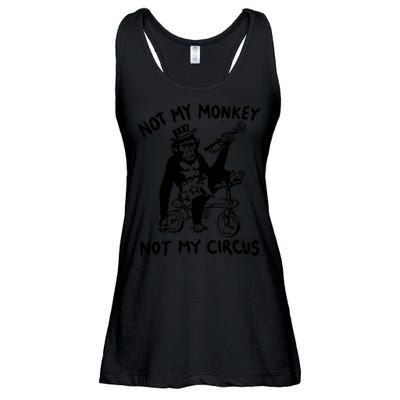 Not My Monkey Not My Circus Funny Cycling Monkey Trumpet Ladies Essential Flowy Tank