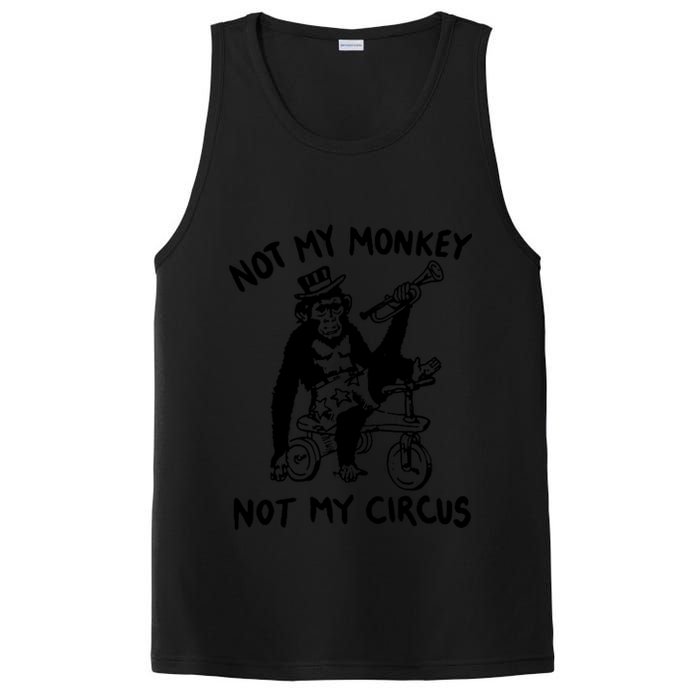 Not My Monkey Not My Circus Funny Cycling Monkey Trumpet PosiCharge Competitor Tank