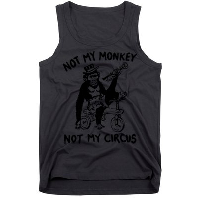 Not My Monkey Not My Circus Funny Cycling Monkey Trumpet Tank Top