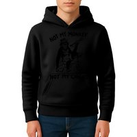 Not My Monkey Not My Circus Funny Cycling Monkey Trumpet Kids Hoodie