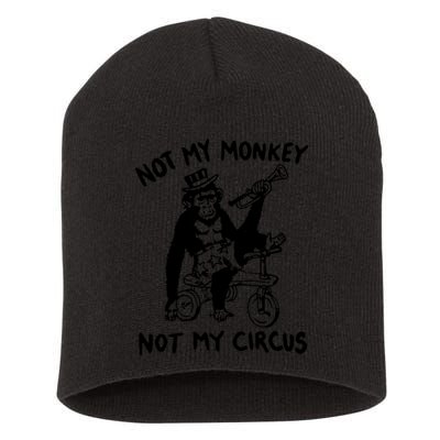 Not My Monkey Not My Circus Funny Cycling Monkey Trumpet Short Acrylic Beanie