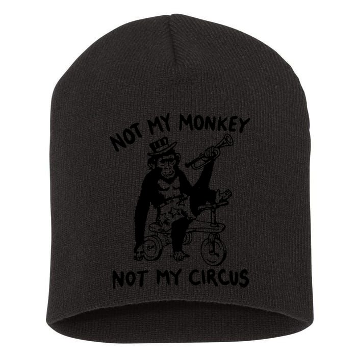 Not My Monkey Not My Circus Funny Cycling Monkey Trumpet Short Acrylic Beanie