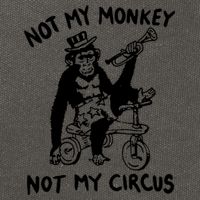 Not My Monkey Not My Circus Funny Cycling Monkey Trumpet Cotton Canvas Backpack